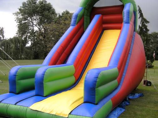 multi coloured inflatable slide